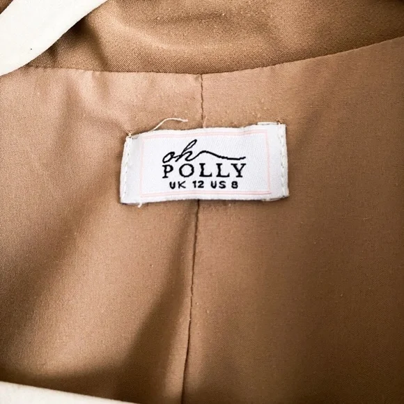 Oh Polly Tan Blazer Jacket with Pockets, Size 8 - Picture 8 of 8